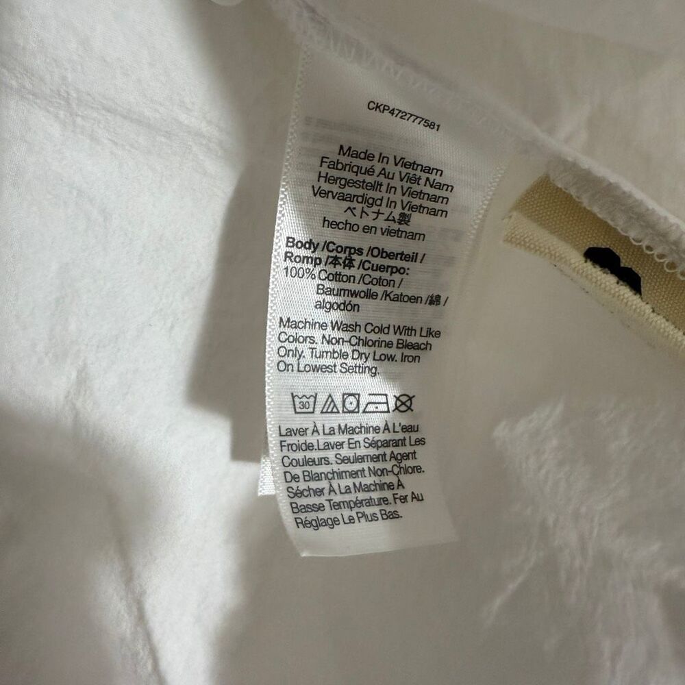 Madewell Y-Neck Short Sleeve White Button Down Textured Cotton Shirt Size XXL - Picture 4 of 5